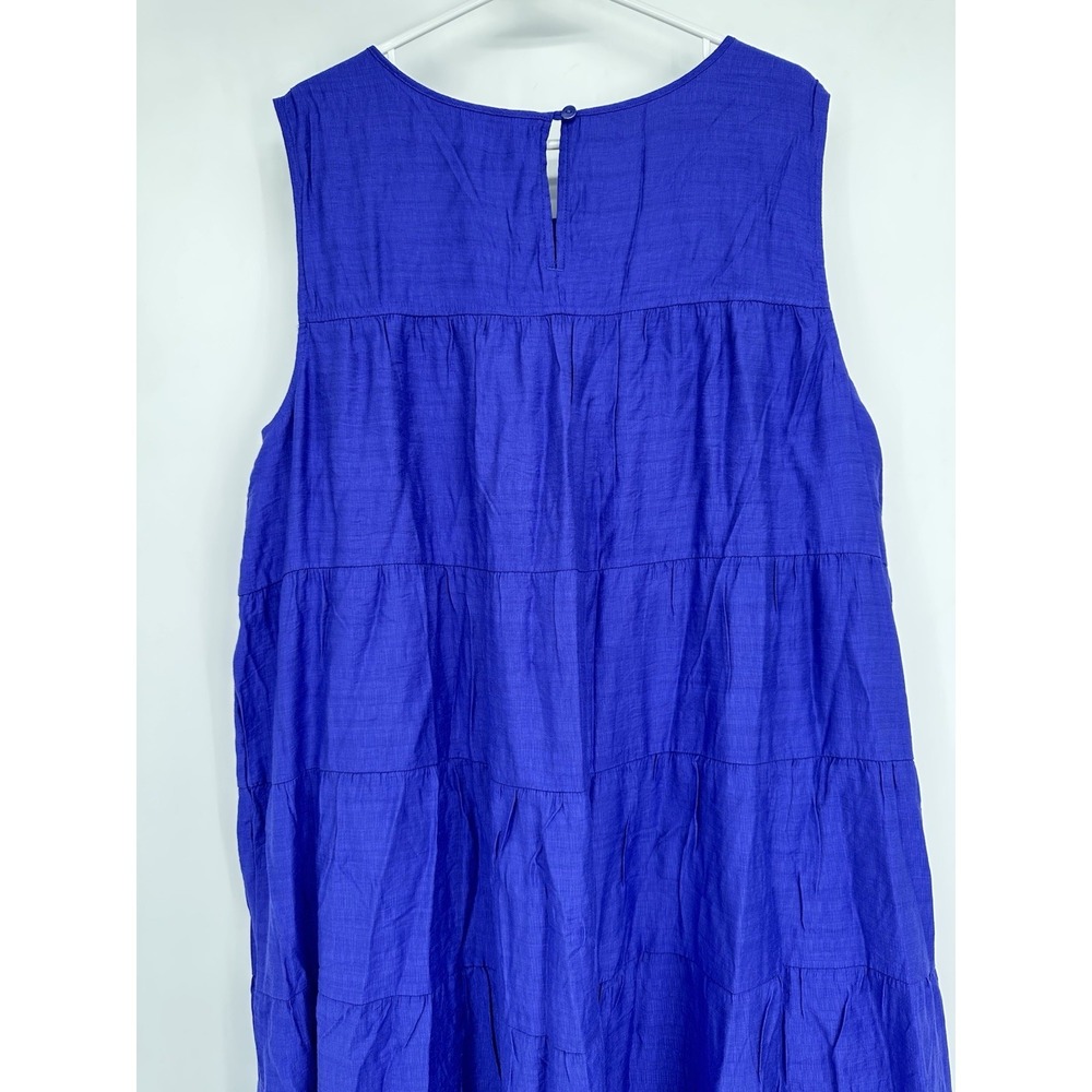 J.Jill Saguaro Tiered Maxi Dress 3X Royal Purple Boho Resort Coastal Grandma - Picture 12 of 14